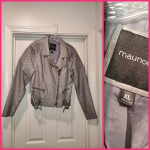 Grey faux leather jacket